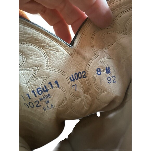 Dan Post Blonde Light Brown Men\'s Cowboy Boots 8 M Vtg Country Western Made USA